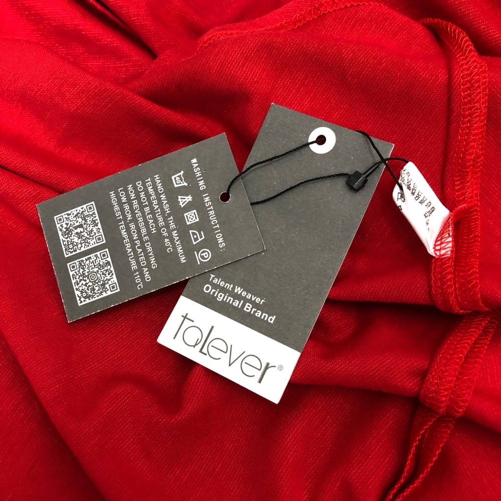 Talever RED Trumpet Sleeve Dress  NWT - Picture 9 of 9